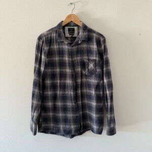 Quiksilver Blue Plaid Flannel Shirt Men’s Large – Modern Fit